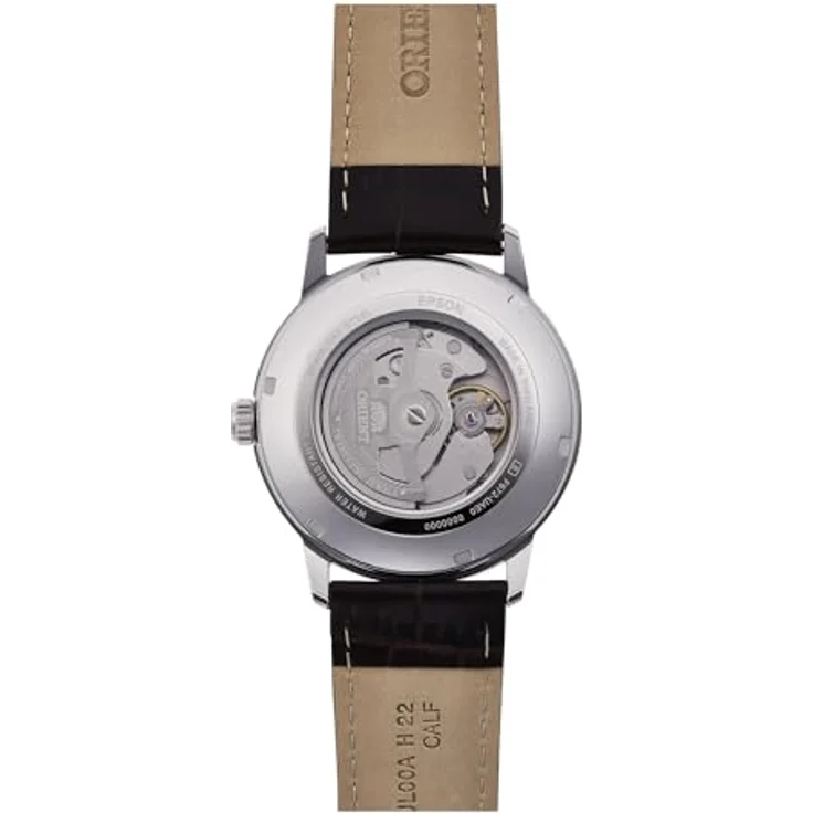 Orient Casual Uhr RA-AC0F07S10B, mechanische Armbanduhr mit 42 mm Edelstahlgehäuse, hellgraues Zifferblatt und braunem Lederarmband – Bild 5