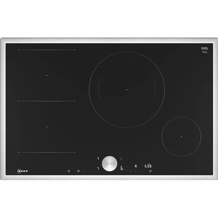 Neff, T58STS1L0, Autarkes Induktionskochfeld mit Twist Pad Steuerung, N90, Breite 80 cm, Schwarz, mit Rahmen aufliegend – Bild 1
