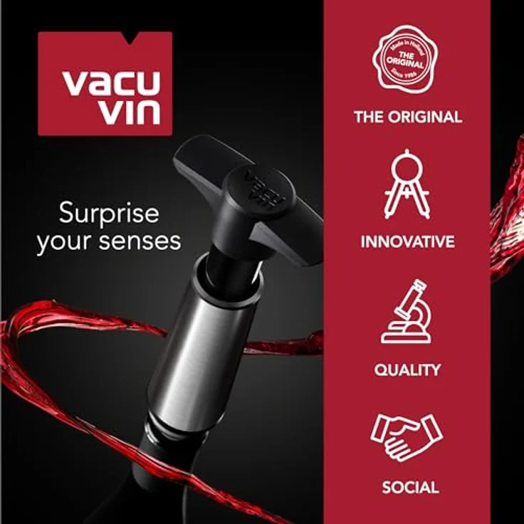 Vacu Vin 09874606 Weinpumpe Concerto mit 4 Stopfen - Preisvergleich – Bild 6