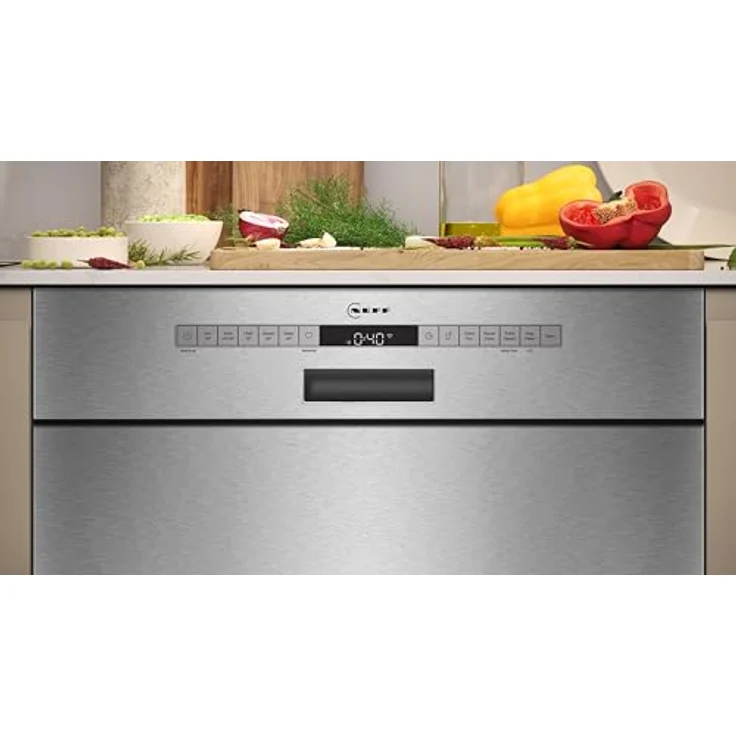NEFF S125HCS03E, Unterbau-Geschirrspüler 60 cm mit Besteckschublade und Favoritentaste, gebürsteter Stahl – Bild 5