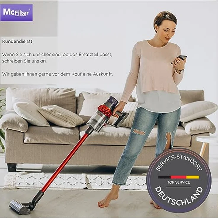 McFilter HEPA-Filter 4 Stück, Staubsauger-Zubehör für Dyson V10, SV12, Cyclone, auswaschbar, lila/schwarz/weiß – Bild 7