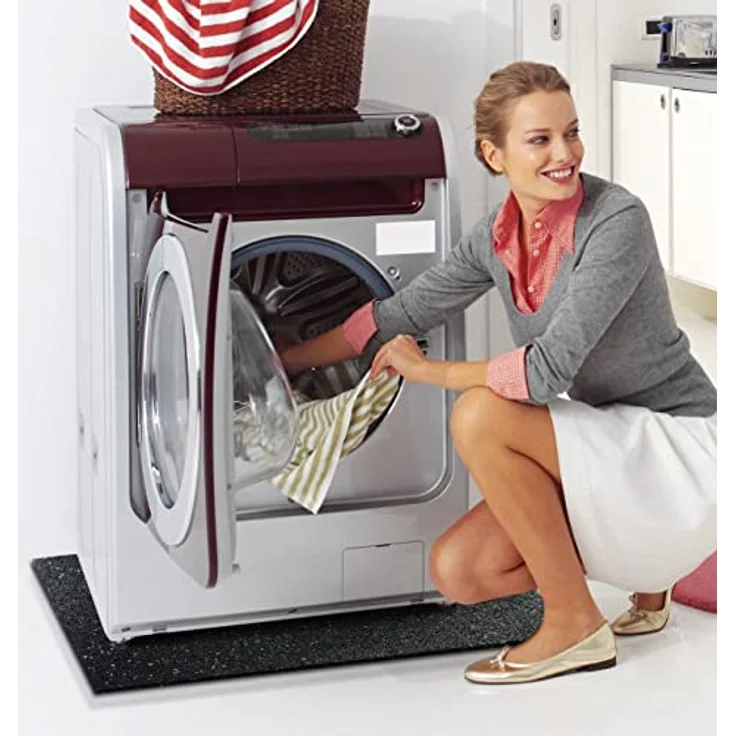 casa pura Waschmaschinen Unterlage 5mm, Antivibrationsmatte 62,5x500cm, rutschhemmende Gummimatte, feuchtraumgeeignet, schwarz mit Farbpigmenten – Bild 5