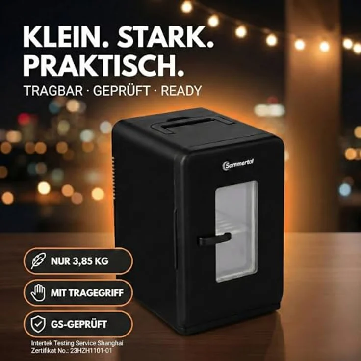 Sommertal Getränkekühlschrank KS15, 15 Liter Volumen, AC/DC Betrieb, leise & tragbar, Schwarz – Bild 8