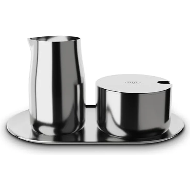 alfi MILK AND SUGAR SET, glänzendes Edelstahl-Milch- und Zuckerset, spülmaschinenfest, langlebig – Bild 1