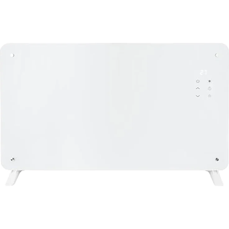EMERIO Glaskonvektor GR-133080.1, Elektroheizkörper mit 2000 Watt, 76,5x47cm, Fernbedienung, LED Display, Thermostat 10-35°C, 24h Timer, IP24, Stand- oder Wandgerät – Bild 3