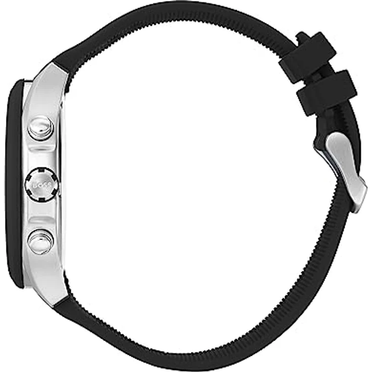 BOSS Chronograph Quarz Uhr für Herren mit Schwarzes Silikonarmband - 1513716 – Bild 2