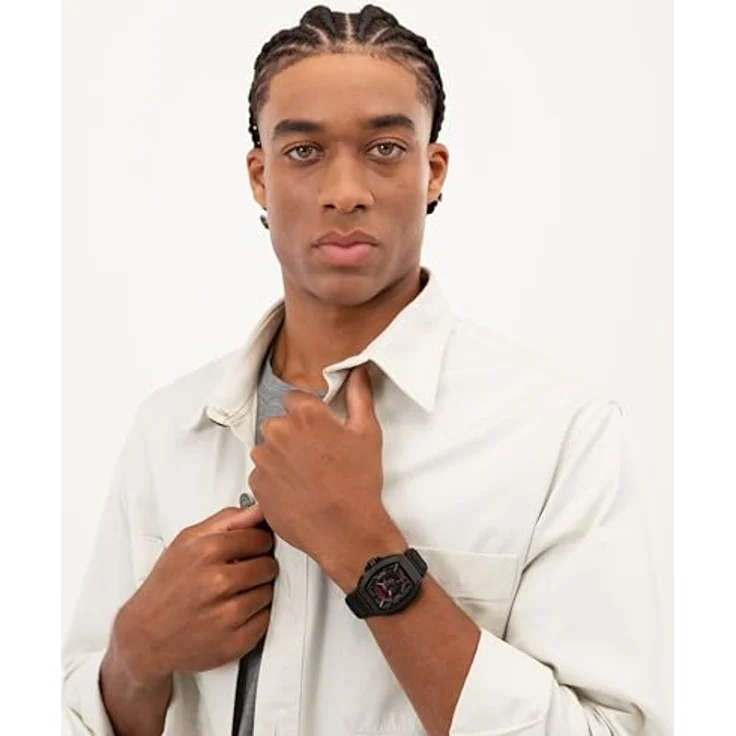 HUGO #ICON 3H Herrenuhr, Drei-Zeiger-Quarzwerk mit schwarzem Silikonarmband, schwarz, 5 ATM wasserdicht – Bild 5