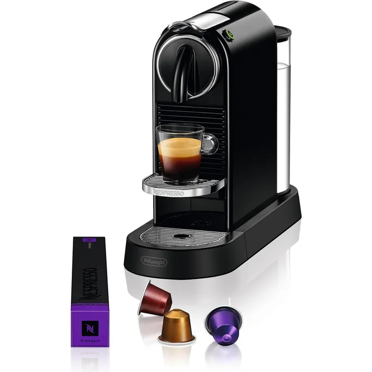 De'Longhi Nespresso CitiZ, Kapselmaschine mit 19-bar Pumpe, programmierbaren Tasten und schnellem Aufheizsystem, Weiss-Schwarz