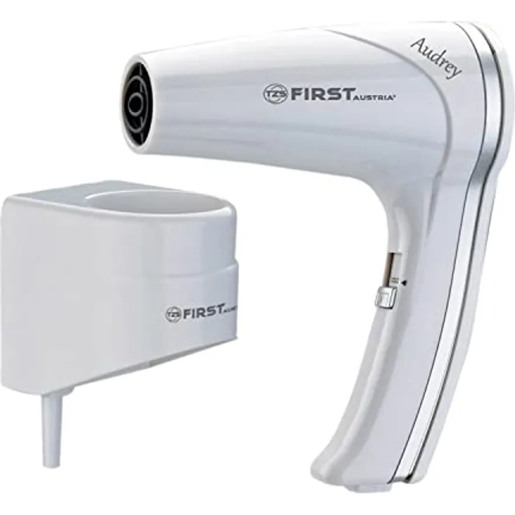 TZS First Austria Haartrockner, 1200 W, Wandhalterung, Hotelfön, Hotelföhn, Wandfön, schonendes Styling, 2 Heizstufen, praktische Cool-Shot-Funktion, leichte Selbstmontage, weiß