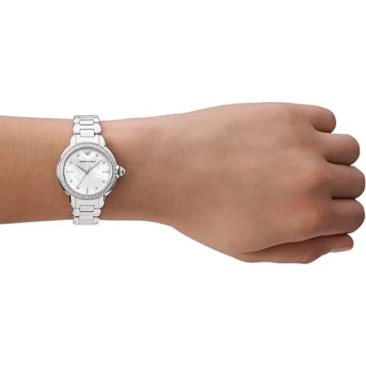 Emporio Armani Watch AR11596, Edelstahlarmband, Perlmuttzifferblatt, wasserdicht bis 50 m – Bild 2
