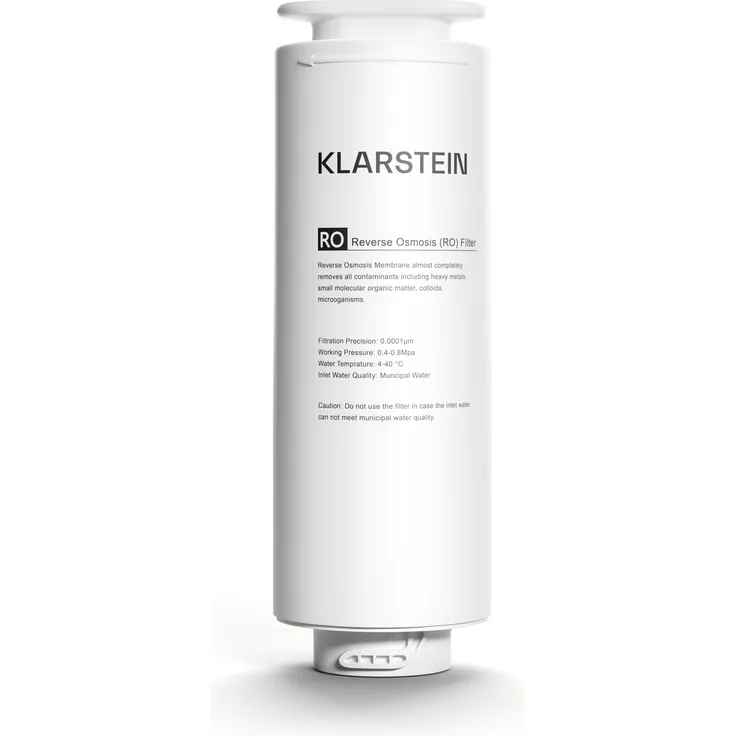 Klarstein RO-System Ersatzfilter für Leitungswasser, Filter für Umkehrosmose-Filtersystem, 24 Monate Haltbar, Kompatibel mit PureLine 400 GPD, 1x Ersatz Untertisch-Wasserfilterpatrone, RO-Membran