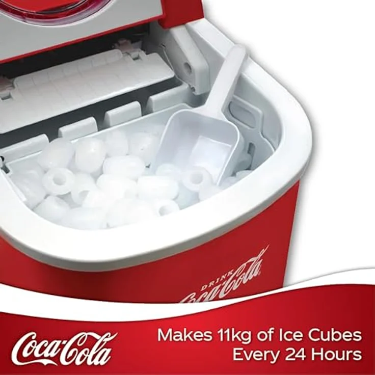 Salco Coca-Cola Eiswürfelmaschine SEB-14CC, Rot, Eiswürfel in 8-13 Minuten, mit Flaschenöffner COCA-COLA – Bild 4
