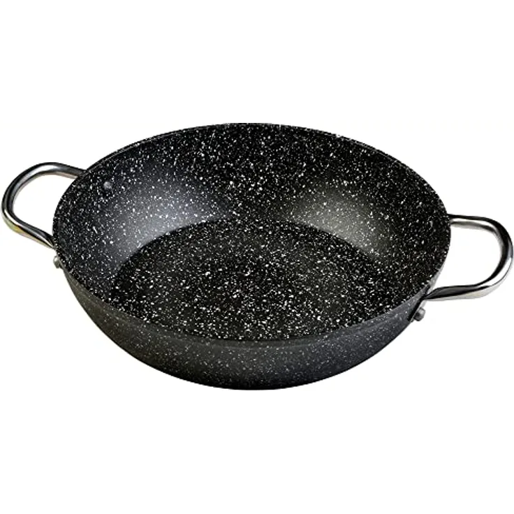 WECOOK! Granit Kochtopf mit niedriger Induktion, 30 cm, geschmiedetes Aluminium, 4,3 l, PFOA-frei, Griffe aus Stahl, geeignet für alle Herde, Glaskeramik, Gas, Ofen