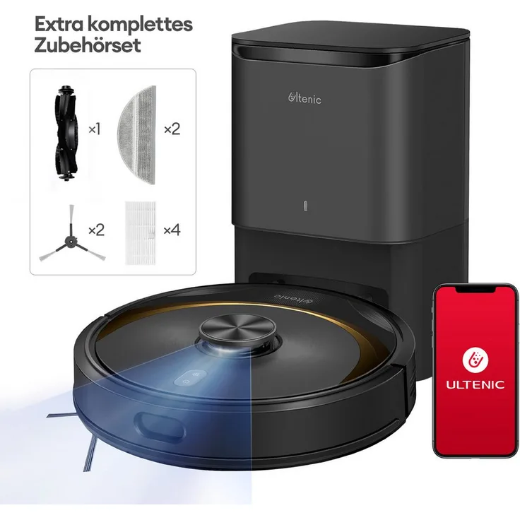Ultenic Nass-Trocken-Saugroboter T10 Elite, 2600 PA, 160 Min., LiDAR Roboterstaubsauger, Sprachansage - Preisvergleich