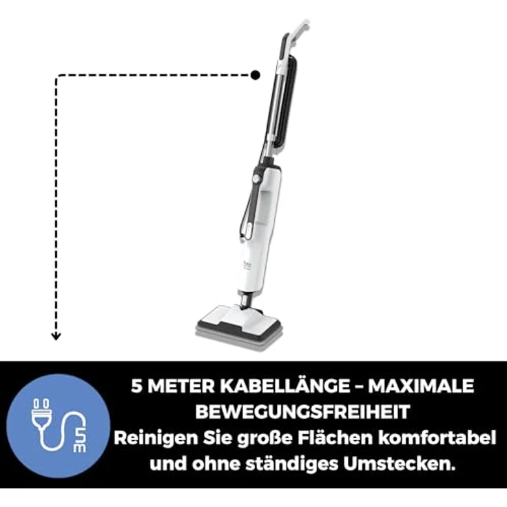 Fakir Duo Steam 2-in-1 Dampfreiniger mit 380 ml Wassertank, Weiss – Bild 8