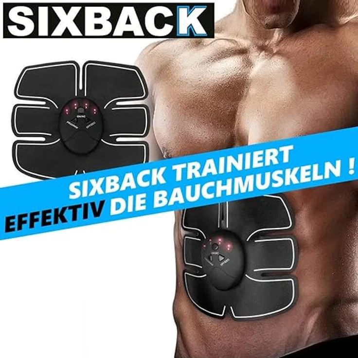 MAVURA SIXBACK Sixpack EMS Trainer Bauchmuskeltrainer Elektro, 6 Trainingsprogramme, schwarz – Bild 2