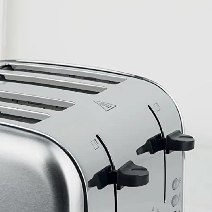 H.Koenig TOS14 Toaster - 4 Scheiben - 1700 W - 6 Bräunungsstufen - Krümelschublade - Edelstahl - silber – Bild 5