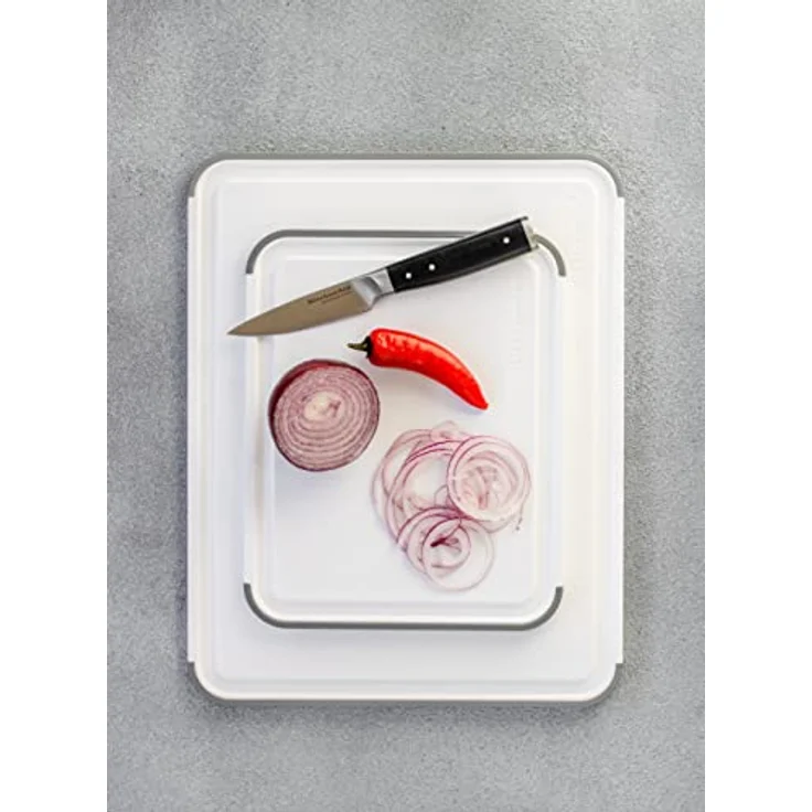 KitchenAid Klassisches rutschfestes Schneidebrett, BPA-frei, nicht saugfähig, Polypropylen, mit Umfang, 20 x 25 cm – Bild 4