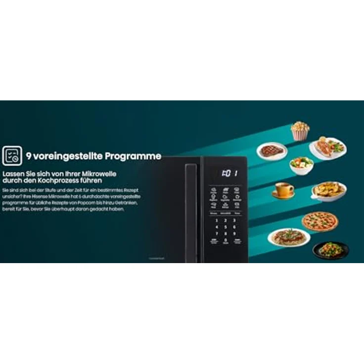 Hisense H20MOBS4I Mikrowelle, 20 l, Schwarz, Inverter Technologie, 1050 W, LED-Display, 10 Leistungsstufen – Bild 10