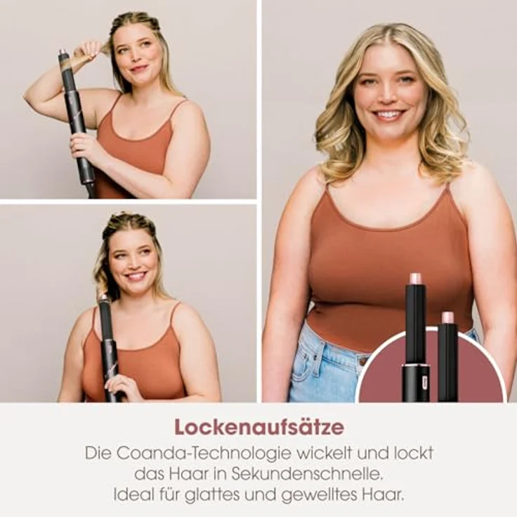Shark FlexStyle 5-in-1 Luftstyler & Haartrockner, Auto-Wrap-Lockenaufsatz, Paddle-Bürste, Ovalbürste, Konzentrator, Diffusor, Aufbewahrungskoffer, Keine Hitzeschäden, Schwarz/Roségold, HD440EU – Bild 4