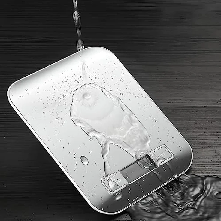 Retoo Küchenwaage Digitale, Digitalwaage, Edelstahl-Lebensmittelwaage, Tragkraft, Waage mit leicht ablesbarer, Abstellautomatik und Tara, Flüssigkeitsmessung, Haushaltswaage zum Backen und Kochen – Bild 5