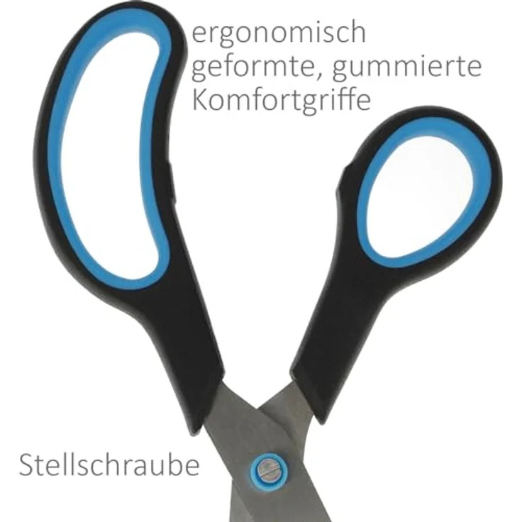 Westcott N-90027 00 Easy Grip Scheren Set, 3 Stück, 13cm + 21cm + 25 cm, schwarz-blau - Preisvergleich – Bild 5