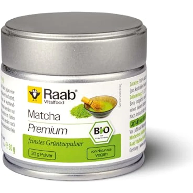 Raab Vitalfood Matcha Grüntee Premium Pulver, feines Matcha Pulver aus Japan für Tee und Matcha Latte, 30 g – Bild 1