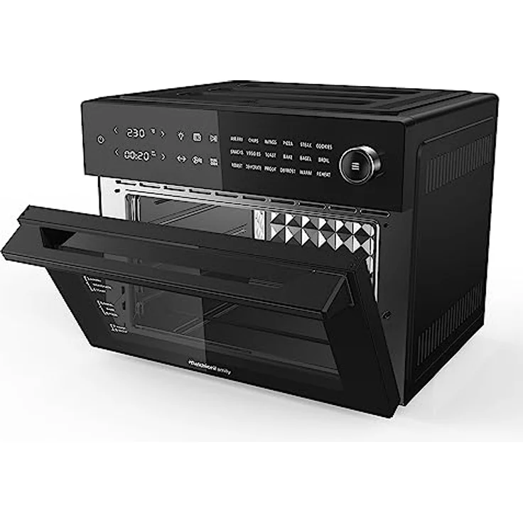 Melchioni Family Luftfritteuse Kapazität 30 Liter, Digitales Display, Dual Cook-Funktion, Air Fryer mit 18 Programmen, 30-230°, Timer 12h, Modell Benedikt, Farbe Schwarz – Bild 3