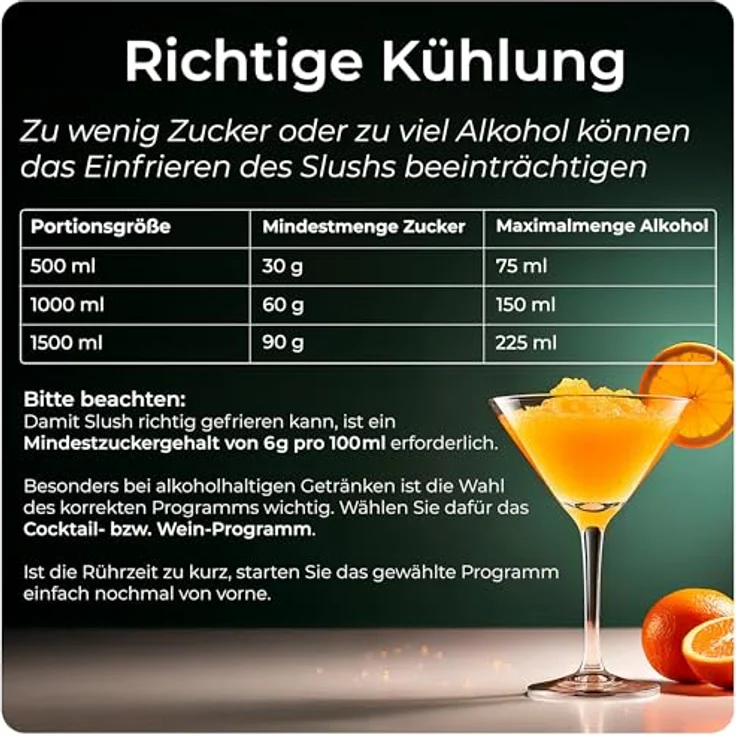 KLAMER Slush Maschine, 2,6L mit 5 voreingestellten Programmen für Slushie, Cocktail, Milchshake, Frappé und Wein, Turbo Freeze, automatische Reinigung, kein Eis erforderlich – Bild 9