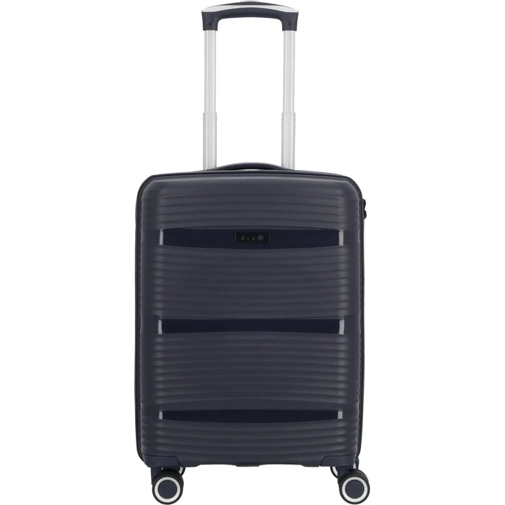 D&N Koffer Travel Line 4200 Trolley S, Blau (36 l, Handgepäck mit Teleskop-Trolleygriff und Innenfach)