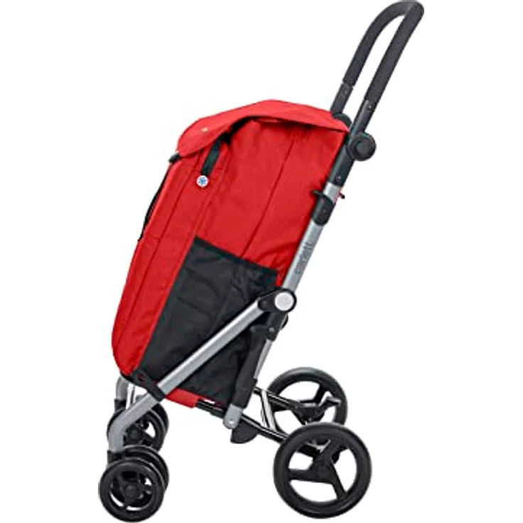 CARLETT | Einkaufstrolley mit 4 Rädern | Lett430 CLASSIC duo | Zusammenklappbarer Einkaufswagen mit großer Kapazität, 25kg, 53L Einkaufstasche, 9L Thermotasche und Rückenfach | Ruby Rot – Bild 3