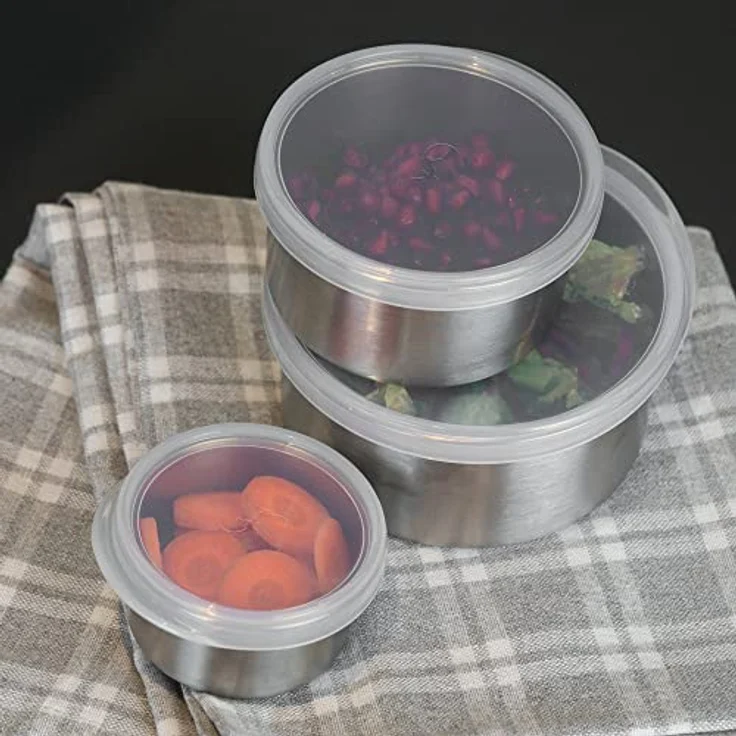 LURCH Lunchboxen-Set EDS, silber, 3-teilig, Edelstahl, stapelbar, spülmaschinengeeignet, 100/200/400 ml – Bild 6