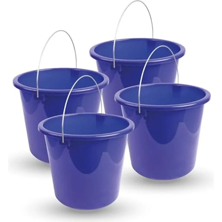 ProHome Putzeimer Kunststoff mit Metallbügel, stapelbar, 5 Liter, BPA-frei, blau, Made in EU – Bild 1