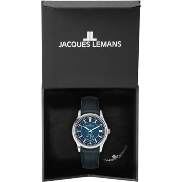 Jacques Lemans Herren Lederuhr 1-2197B, Armbanduhren mit Kalender und Sekundenanzeige – Bild 10
