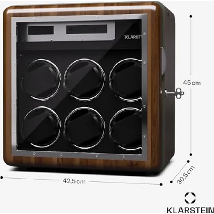 Klarstein Uhrenbeweger Valmont 6+4, eleganter Uhrenkasten für 10 Automatikuhren mit Touch-Panel und Key Lock, schwarz – Bild 2