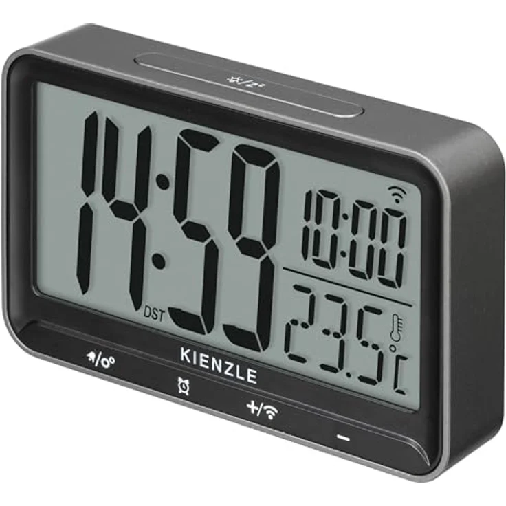 Kienzle Digitaler Funkwecker mit DCF-Signal, 2 Weckzeiten, Schlummerfunktion, großem Display, Temperaturanzeige, Touch-Tasten, batteriebetrieben – Bild 4