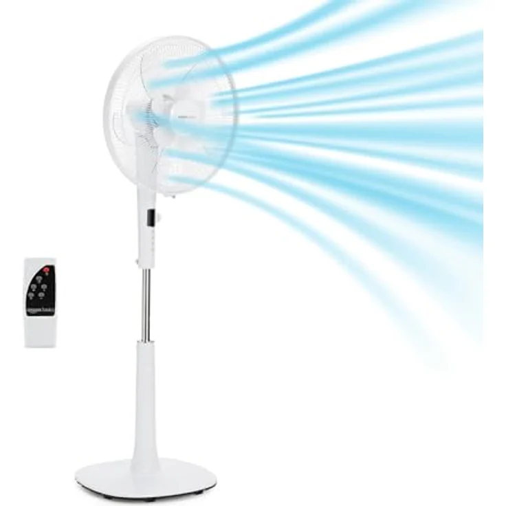 AmazonBasics Oszillierender Dual-5-Blatt-Standventilator, digital, 12 Geschwindigkeiten, mit Fernbedienung – Bild 2