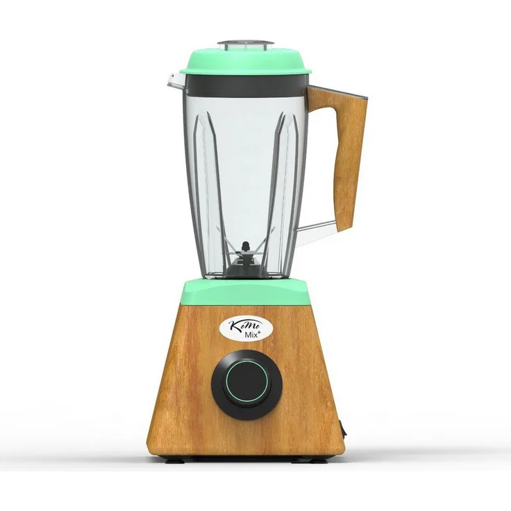 KoMo KomoMix, Standmixer aus Buchenvollholz, 1400 W, BPA-freier Tritanbehälter, 1,7 Liter, schwarz