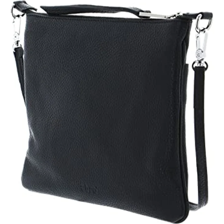 Abro Adria Umhängetasche, elegante Lederhandtasche 26 cm mit verstellbarem Umhängeriemen, Schwarz – Bild 4