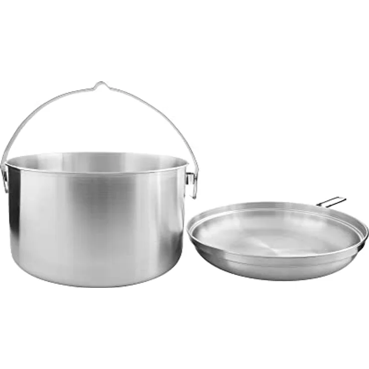 Tatonka Camping-Kochset Kettle 6,0 L - Topf und Pfanne aus Edelstahl - 6 Liter Volumen - Mit Henkel zum Aufhängen - Ø 28,5 x 16 cm