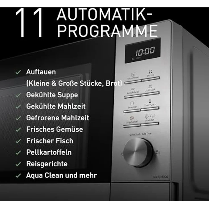 Panasonic NN-SD37QSEPG, Mikrowelle mit 29 l Garraum und Inverter Technologie, 10 Automatikprogramme – Bild 5