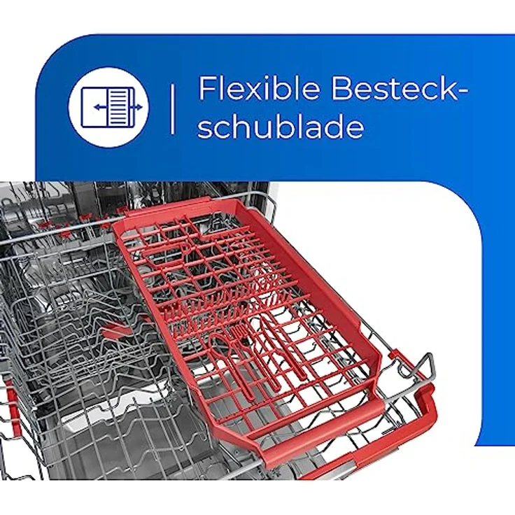 Exquisit Geschirrspüler GSP9614-030B weiss | Spülmaschine freistehend 60cm | AquaStop | Auto-Door-Open | Geschirrspülmaschine flexible Besteckschublade – Bild 5