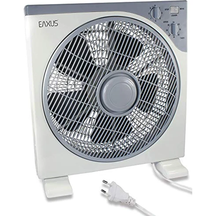 EAXUS Tischventilator Boxventilator - Kraftvoller 40W Fan für Tisch & Boden, Grau, mit Timer, Oszillationsfunktion, 3 Geschwindigkeitsstufen – Bild 1