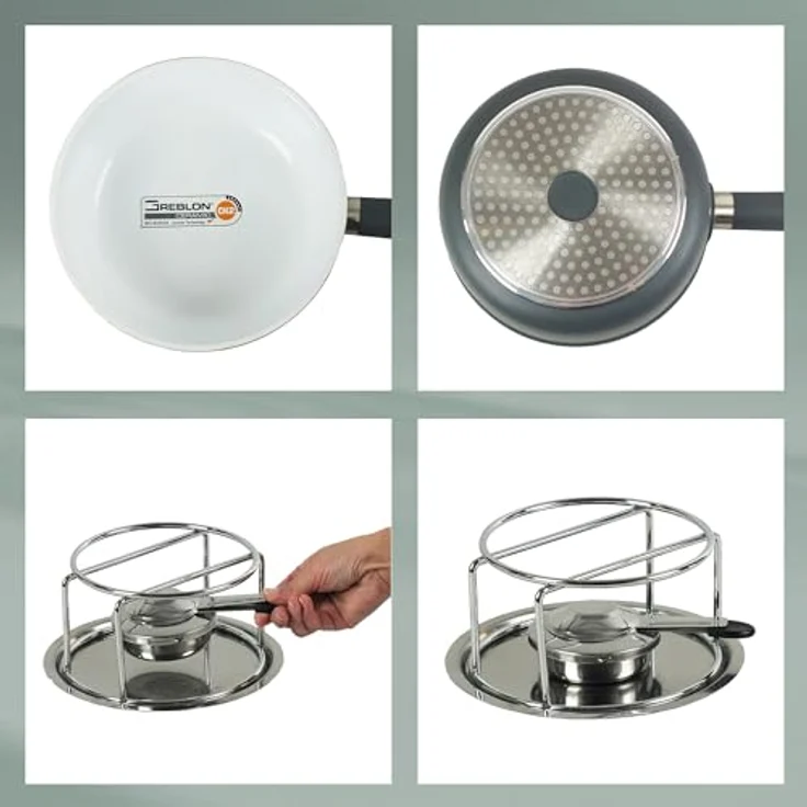 Kela 16564 Käsefondue-Set, 10-teilig, Keramisch beschichtet, Aluguss, Induktionsgeeignet, 1 L Lancy, grau – Bild 5