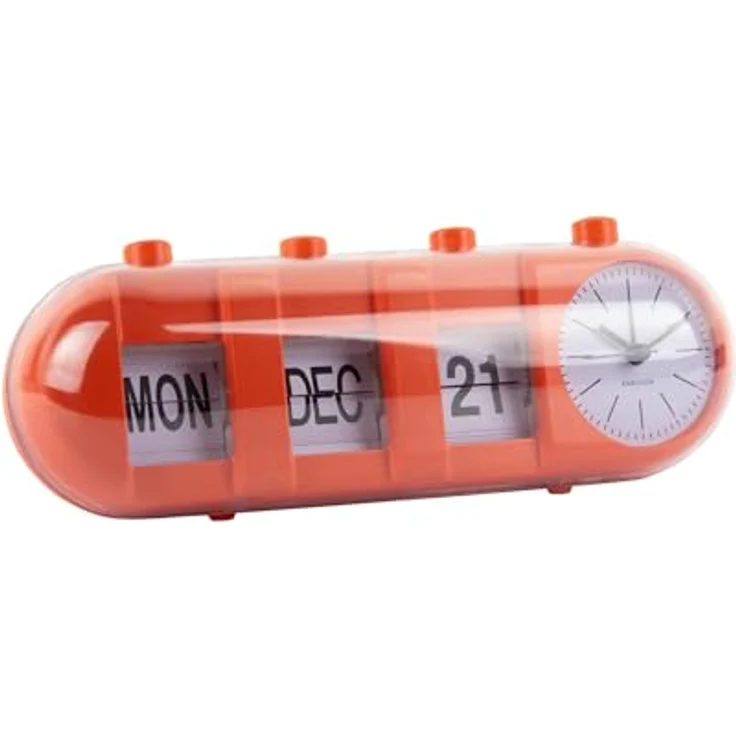 Karlsson Wecker Retro Tube, leuchtendes Orange, kompakt und tragbar, 9x26x9.3cm, Thermoplast, für Schlafzimmer – Bild 3