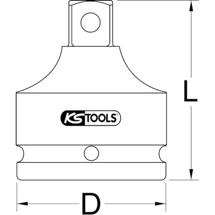KS Tools 1" Kraft-Reduzieradapter, 1"F x 3/4"M, Vierkantantrieb nach DIN 3121, Chrom-Molybdän, max. Drehmoment 1412 Nm – Bild 5