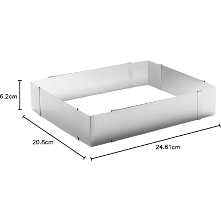 Kaiser Ptisserie Dekorierrahmen, ausziehbar, 24-46 x 20- 38 x 6 cm, Backrahmen verstellbar eckig, Edelstahl, spülmaschinengeeigent – Bild 5