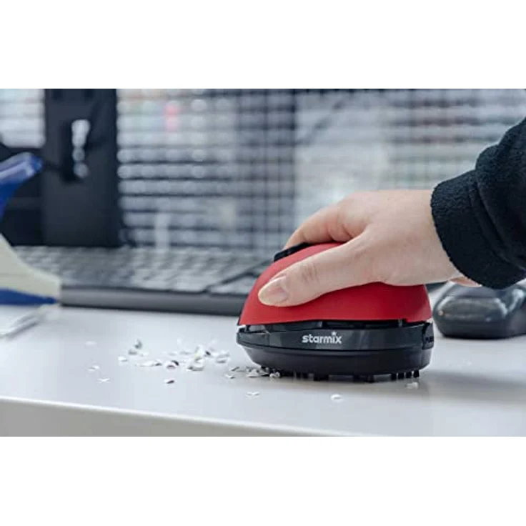 Starmix Mini Tisch-Staubsauger mit hoher Saugkraft I Akku Handstaubsauger für Krümel und ähnliches I Saugmaus batteriebetrieben – Bild 3