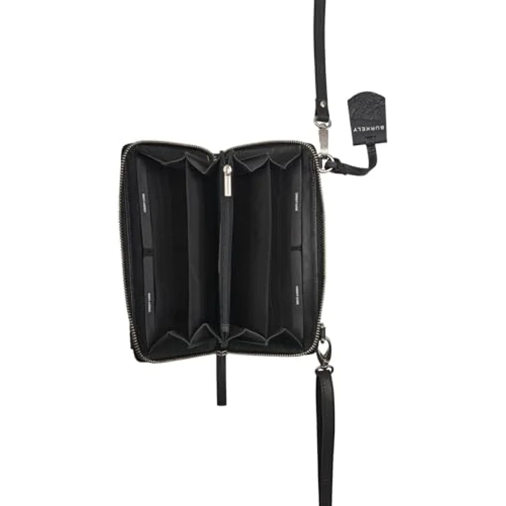 Burkely Cool Colbie Phone Wallet, Damen Handtasche mit RFID-Schutz, Schwarz, 12 Kartenfächer, 3D-Kroko-Print – Bild 2