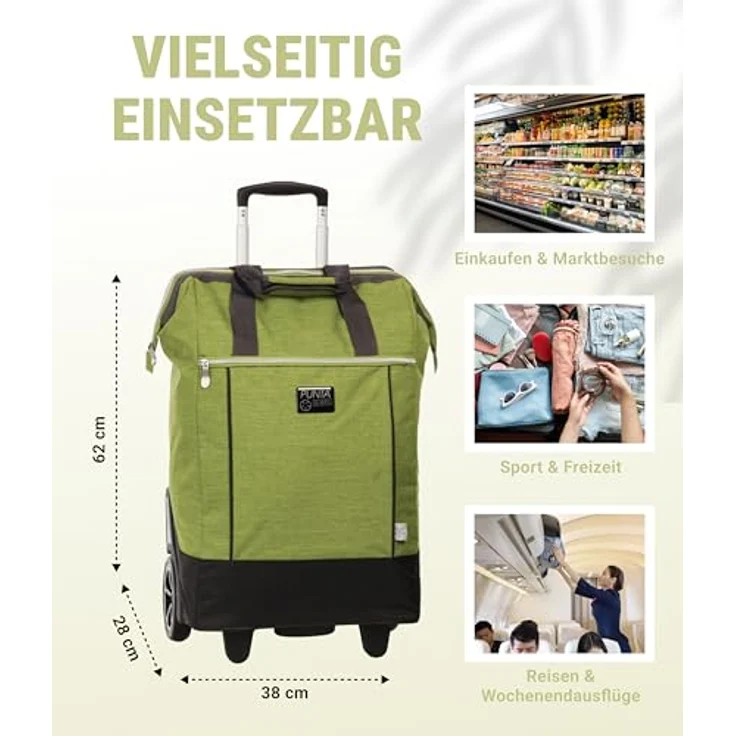 Punta einkaufswagen 38 x 62 x 28 cm Polyester blau/grün – Bild 5